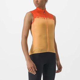 CASTELLI Tricoul de ciclism fără mâneci - VELOCISSIMA LADY - portocaliu