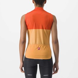 CASTELLI Tricoul de ciclism fără mâneci - VELOCISSIMA LADY - portocaliu