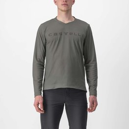CASTELLI Tricou de ciclism cu mânecă lungă de vară - TRAIL TECH 2 - gri