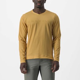 CASTELLI Tricou de ciclism cu mânecă lungă de vară - TRAIL TECH 2 - galben