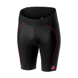 CASTELLI Pantaloni scurți de ciclism fără bretele - VELOCISSIMA LADY - negru/roșu