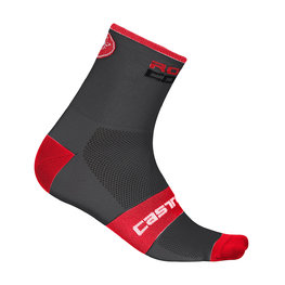 CASTELLI Șosete clasice de ciclism - ROSSO CORSA 9 - gri/roșu