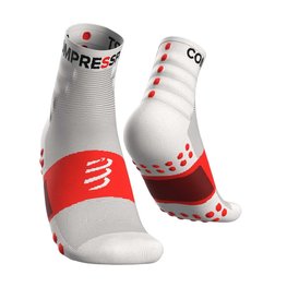 COMPRESSPORT Șosete clasice de ciclism - TRAINING - alb