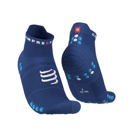 COMPRESSPORT Șosete de gleznă de ciclism - PRO RACING 4.0 RUN - albastru