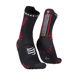 COMPRESSPORT Șosete clasice de ciclism - PRO RACING 4.0 TRAIL - negru/roșu