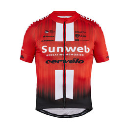 Tricou de ciclism cu mânecă scurtă - SUNWEB 2019 - negru/roșu/alb