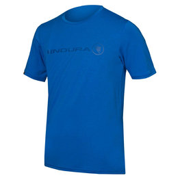 Tricou de ciclism cu mânecă scurtă - SINGLETRACK MERINO - albastru