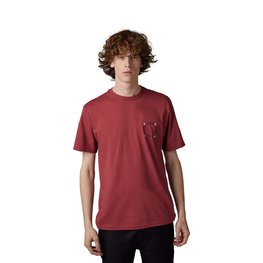 FOX Tricou de ciclism cu mânecă scurtă - HINKLEY PREMIUM - bordo