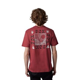 FOX Tricou de ciclism cu mânecă scurtă - HINKLEY PREMIUM - bordo