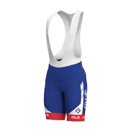 ALÉ Pantaloni scurți de ciclism cu bretele - GROUPAMA FDJ 2018 - albastru