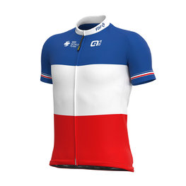 ALÉ Tricou de ciclism cu mânecă scurtă - GROUPAMA FDJ 2020 - albastru/alb/roșu