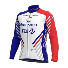 ALÉ Tricou de cilism pentru iarnă cu mânecă lungă - GROUPAMA FDJ 20 WNT - roșu/alb/albastru