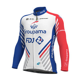 ALÉ Tricou de cilism pentru iarnă cu mânecă lungă - GROUPAMA FDJ 19 WNT - roșu/albastru/alb