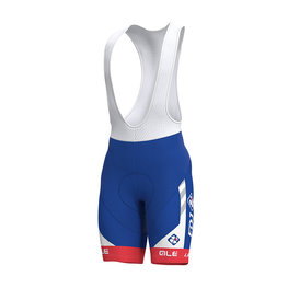 ALÉ Pantaloni scurți de ciclism cu bretele - GROUPAMA FDJ 2019 - alb/roșu/albastru