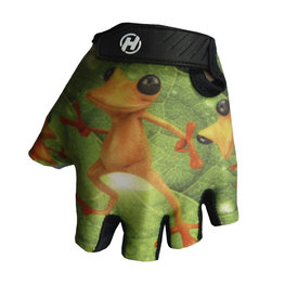 HAVEN Mănuși de ciclism fără degete - DREAM KIDS - negru/portocaliu/verde