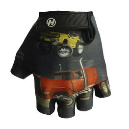 HAVEN Mănuși de ciclism fără degete - DREAM KIDS - roșu/galben/negru