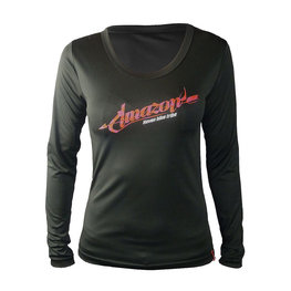 HAVEN Tricou de ciclism cu mânecă lungă de vară - AMAZON LADY LONG MTB - roșu/negru