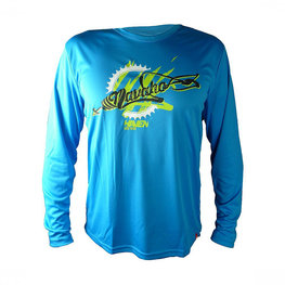 HAVEN Tricou de ciclism cu mânecă lungă de vară - NAVAHO LONG MTB - albastru/verde