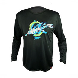 HAVEN Tricou de ciclism cu mânecă lungă de vară - NAVAHO LONG MTB - alb/negru