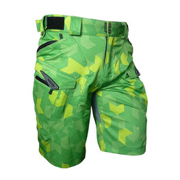 HAVEN Pantaloni scurți de ciclism fără bretele - CUBES NEO - verde