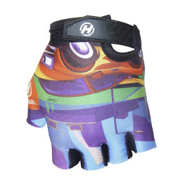 HAVEN Mănuși de ciclism fără degete - DREAM KIDS - albastru/verde/multicolor/negru/mov/portocaliu