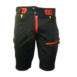 HAVEN Pantaloni scurți de ciclism fără bretele - SINGLETRAIL HMS - negru/roșu