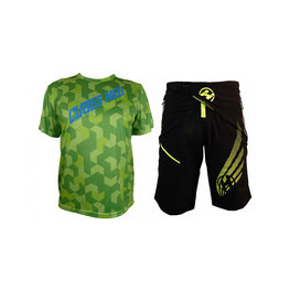 HAVEN Tricoul și pantalonii de ciclism MTB - CUBES NEO - verde/negru