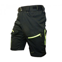 HAVEN Pantaloni scurți de ciclism fără bretele - NAVAHO SLIMFIT - negru/verde