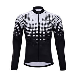 HOLOKOLO Tricou de cilism pentru iarnă cu mânecă lungă - POLAR WINTER  - alb/negru