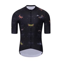 HOLOKOLO Tricoul și pantaloni scurți de ciclism - DRAGONFLIES ELITE - negru