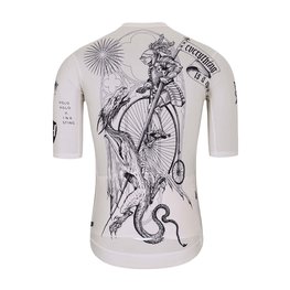 HOLOKOLO Tricou de ciclism cu mânecă scurtă - TATTOO ELITE - negru/fildeş