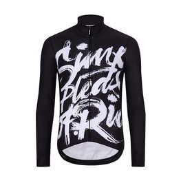 HOLOKOLO Tricou de cilism pentru iarnă cu mânecă lungă - STREETBEAT WINTER - alb/negru