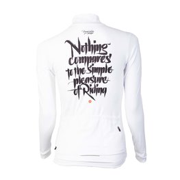 HOLOKOLO Tricou de cilism pentru iarnă cu mânecă lungă - STREETBEAT LADY WNT - alb/negru