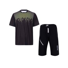 HOLOKOLO Tricoul și pantalonii de ciclism MTB - FORCE MTB - negru/galben