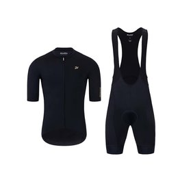 HOLOKOLO Tricoul și pantaloni scurți de ciclism - VICTORIOUS GOLD - negru