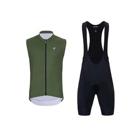 HOLOKOLO tricou fără mâneci și pantaloni scurți - AIRFLOW - verde/negru