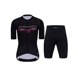 HOLOKOLO Tricoul și pantaloni scurți de ciclism - CYCLIST ELITE LADY - negru