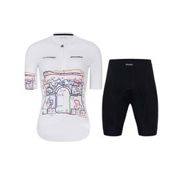 HOLOKOLO Tricoul și pantaloni scurți de ciclism - MAAPPI II. ELITE L - alb/negru/multicolor