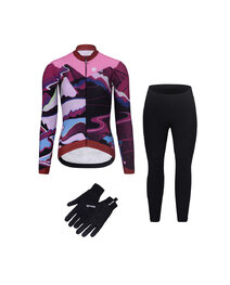 RIVANELLE Mega set de ciclism - SUNSET WINTER - roz/negru