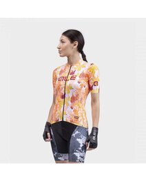 ALÉ Tricoul și pantaloni scurți de ciclism - PR-S AMAZZONIA LADY - negru/portocaliu