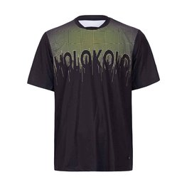HOLOKOLO Tricou de ciclism cu mânecă scurtă - FORCE MTB - negru/galben