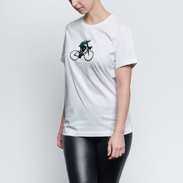 NU. BY HOLOKOLO Tricou de ciclism cu mânecă scurtă - BEHIND BARS - alb/verde