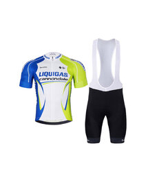 BONAVELO Tricoul și pantaloni scurți de ciclism - LIQUIGAS CANNONDALE - negru/albastru/verde