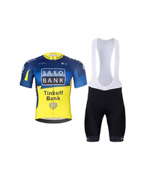 BONAVELO Tricoul și pantaloni scurți de ciclism - SAXO BANK TINKOFF - galben/albastru/negru