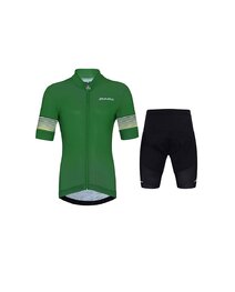 HOLOKOLO Tricoul și pantaloni scurți de ciclism - FLOW JUNIOR - negru/verde