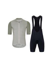 HOLOKOLO Tricoul și pantaloni scurți de ciclism -   - bordo/gri/negru