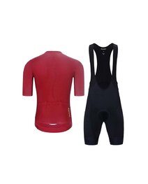 HOLOKOLO Tricoul și pantaloni scurți de ciclism - EYELET - bordo