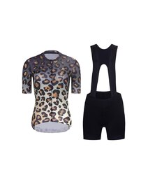 RIVANELLE Tricoul și pantaloni scurți de ciclism - WILDCAT  - maro/negru