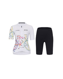 RIVANELLE Tricoul și pantaloni scurți de ciclism - MAAPPI ELITE - galben/alb