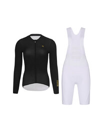 HOLOKOLO Tricoul și pantaloni scurți de ciclism - VICTORIOUS ELITE - alb/negru